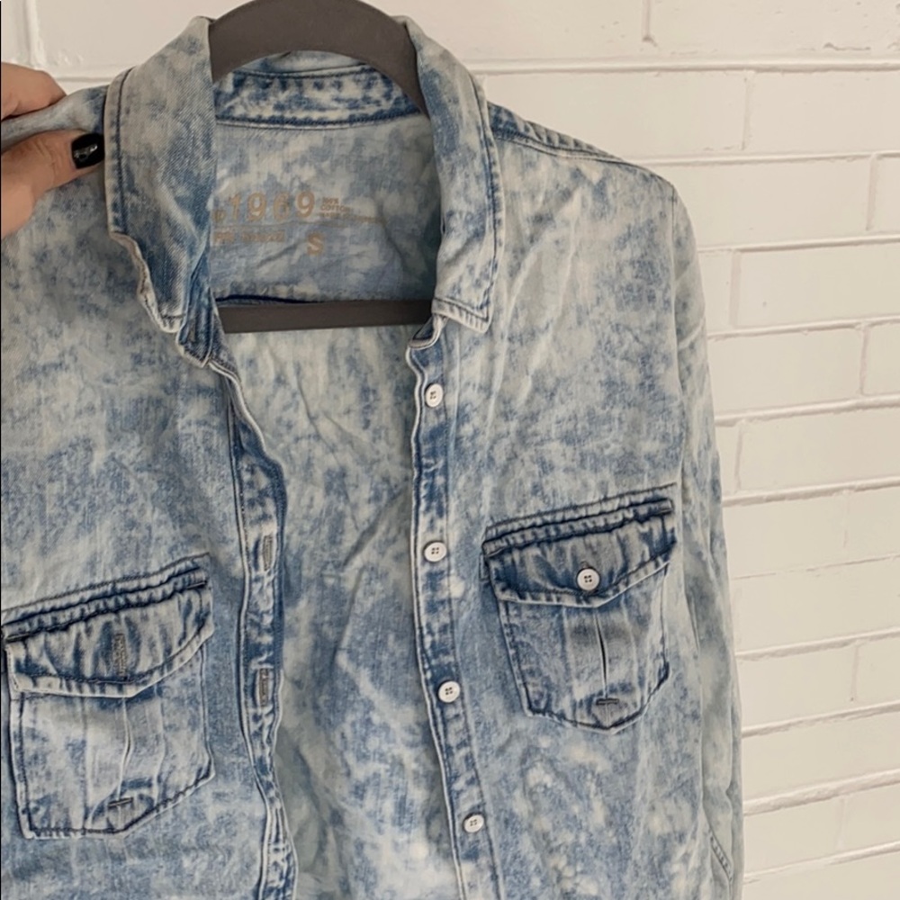 GAP 1969 Bleached denim long sleeve top